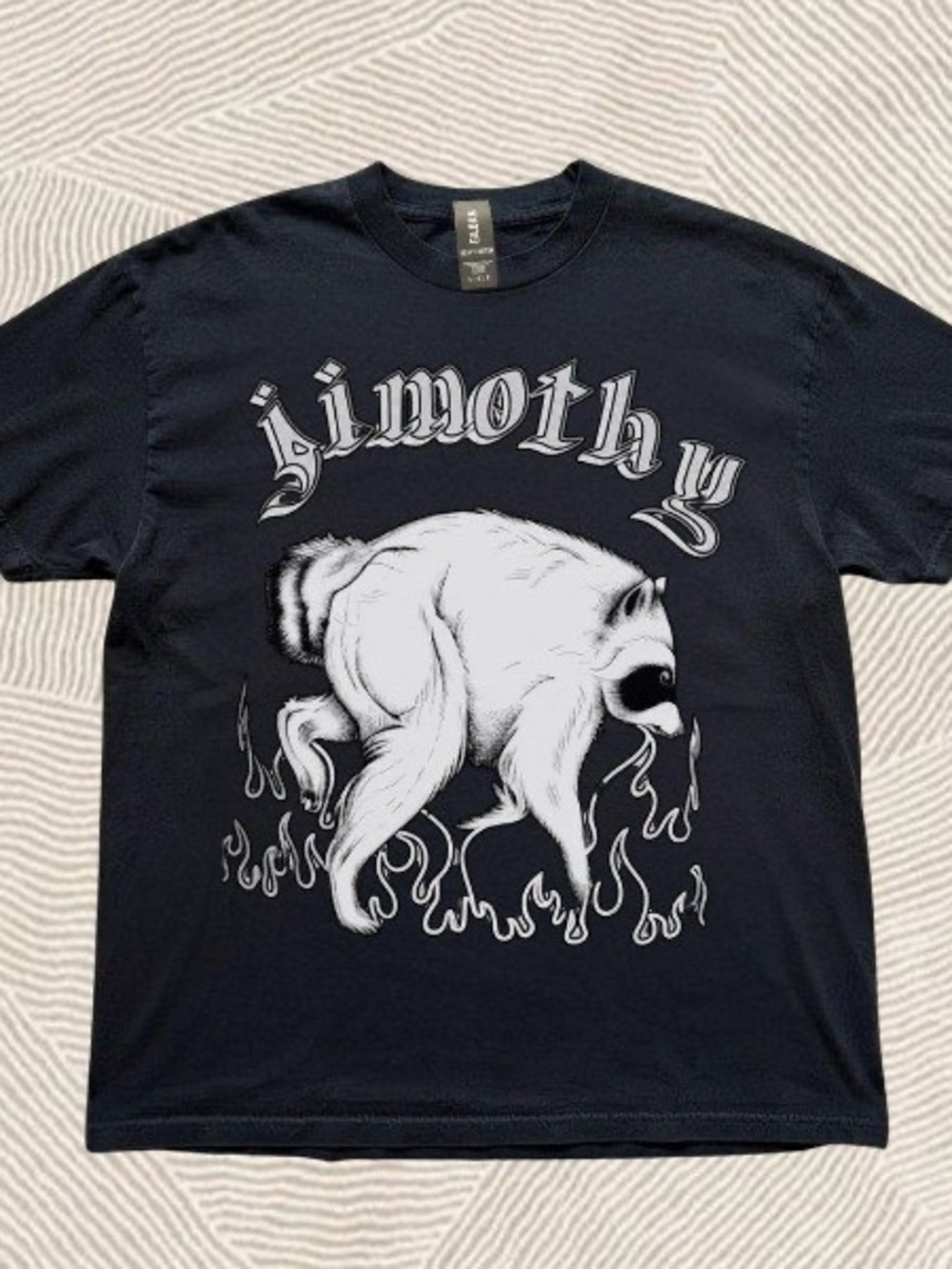 Gildan Black Jimothy Racoon Graphic T-Shirt